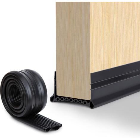Joint de bas de porte, bande de protection contre les courants d'air, isolation phonique, 1 m, noir (1/5)
