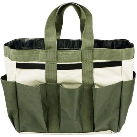 Sac fourre-tout de jardin/sac à outils, vert, 24 x 13 x 39 cm, 1 sac de rangement, support pour sac à outils de jardin, sac fourre-tout d'extérieur (1/5)
