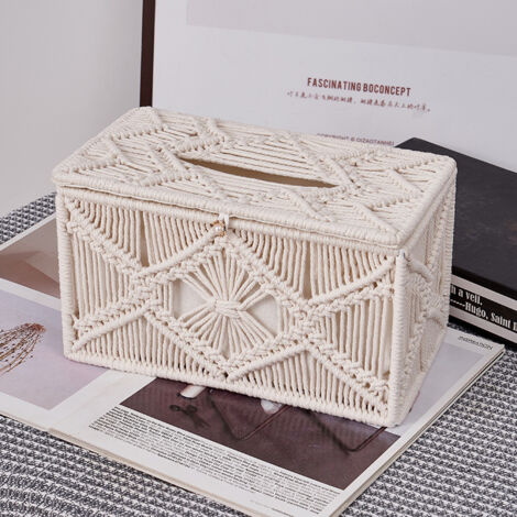 Boîte à Mouchoirs En Rotin Faite à La Main, Conteneur De Stockage De Serviettes, Distributeur De Papier Hygienique De Bureau Pour Le Bureau A Domicile 83831976