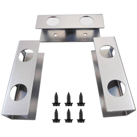 Support de rangement portable pour ordinateur portable en métal argenté, lot de trois, 10 x 3 x 3 cm, à placer sous un bureau (1/5)