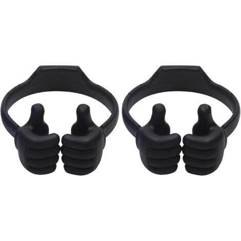 Support de téléphone portable, noir, 45 x 95 x 115 mm, support d'affichage à 2 plateaux, support de bureau pour smartphone (1/5)