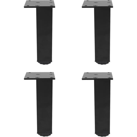 Pieds de meubles carrés, noirs, 6,86,815cm, 4 pieds réglables en alliage d'aluminium, pieds de canapé. (1/5)