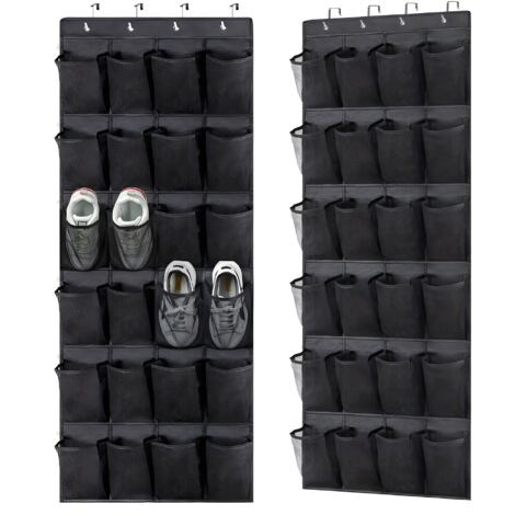 Sac de rangement pour chaussures noir suspendu, 56150cm, lot de 2, fixation murale, pour usage domestique. (1/5)