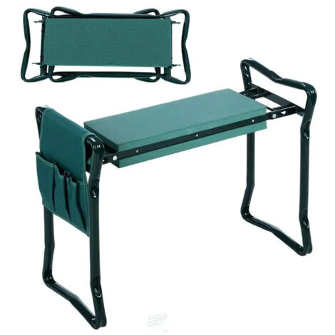 Tabouret de jardin à genoux d'extérieur, vert, 602749cm, 1 siège/chaise de jardin à genoux, tabouret à outils de jardin avec sac à outils. (1/5)