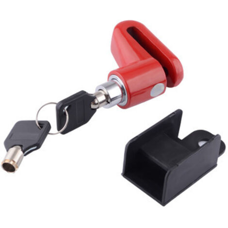 Antivol de disque de vélo rouge 5545 mm, antivol, mini antivol de disque pour VTT avec cadre et système de verrouillage à clé. (1/5)