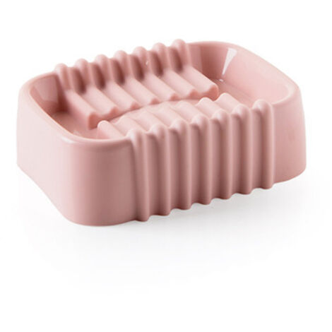 Porte-savon rose, 12,59,54 cm, porte-savon anti-accumulation d'eau, boîte à savon avec égouttage. (1/5)