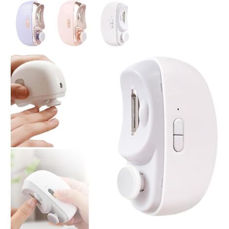 Coupe-ongles électrique 2 En 1 Portable Et Réglable Avec Lumière LED Pour La Maison, La Voiture, L'avion, Le Métro, Violet