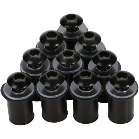 Vis de Pare-Brises, 10x Universal CNC Moto Pare-Brise Kit Boulons Vis pour Honda-Noir (1/5)