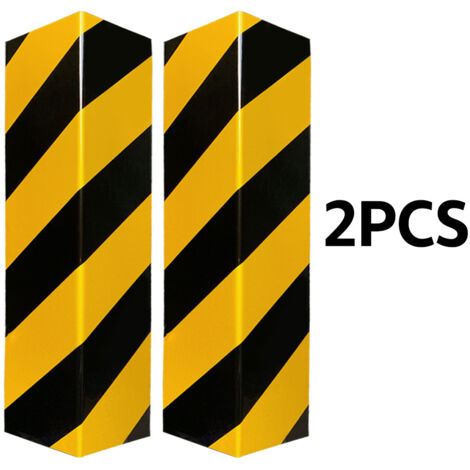 Mousse résistante aux chocs, jaune et noire, longueur 40 cm, 2 bandes réfléchissantes, autocollants d'avertissement (1/5)