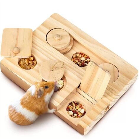 Distributeur de nourriture pour hamster, marron, 18 x 13,5 cm, 1 distributeur de friandises Jouet interactif amusant pour la recherche de nourriture (1/5)