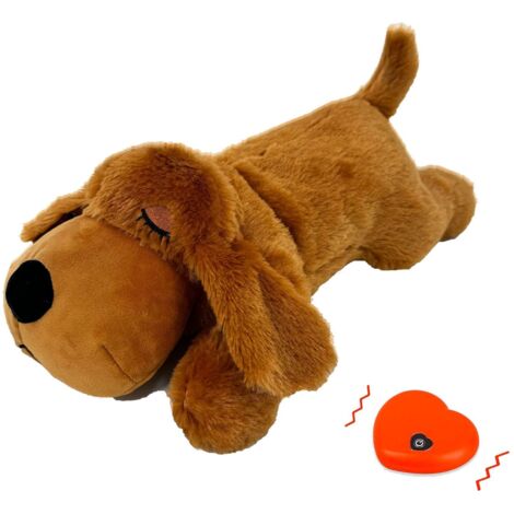 Peluche chien marron 1 x 36 cm peluche avec battements de cœur Jouet anti-anxiété pour animaux Peluche chien (1/5)