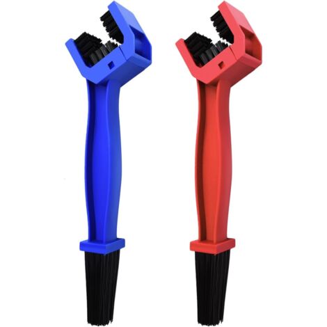 Brosses de nettoyage pour machine à nettoyer les chaînes de moto, bleues et rouges, 25 x 5 cm chacune (1/5)