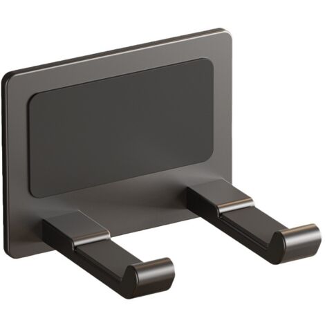 Support pour sèche-cheveux, gris, 1 unité, 1087,5 cm, sans perçage, support mural pour sèche-cheveux de salle de bain. (1/5)