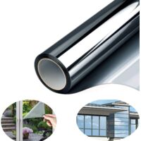 Film Fenêtre Anti Regard Film Miroir sans Tain Anti UV Film de Protection Solaire Film Auto-Adhésif (60x200cm)