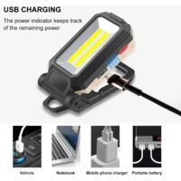 Lampe D'Inspection Portative Rechargeable LED COB Trjgtas - Magnétique Bleue Pour Atelier Auto Et Camping