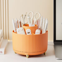 WJUAN Pot Crayon Silicone Géométrique Blanc - Rangement Bureau Et Cosmétiques, Grande Capacité