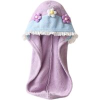 Bonnet Cheveux Doux avec Motif Fleur Bonnet Sec Femme et Ajustable Turban Absorbant pour Cheveux Mouillés Casquette Portable pour Voyage