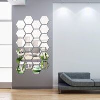 Lot de 24 stickers muraux hexagonaux amovibles en acrylique pour salon, chambre à coucher, décoration d'intérieur, 12,6 x 11 x 6,3 cm