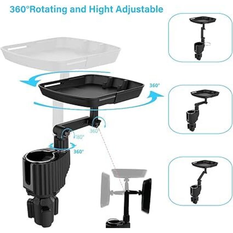 Lntyq Plateau porte-gobelet extensible pour voiture, plateau repas