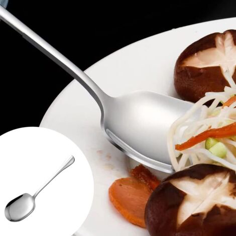 2 Cuillères Service Inox Longues Poignées - Ustensiles Cuisine Restaurant Hôtel