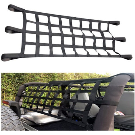 Lntyq Filet de Toit de Voiture,Filet de Toit de Voiture Multifonction Hamac Souple Hayon Cargaisons Maille de Remplacement pour JK JL RJ filet de coffre robuste