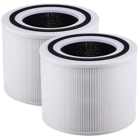 Lntyq Lot de 2 filtres de rechange pour purificateur d'air Levoit Core 300 et Core 300S VortexAir, filtre HEPA H13 Core 300-RF Blanc (1/5)