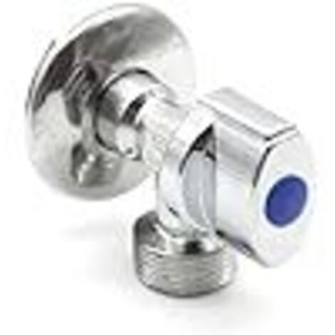 Lntyq Robinet d'arrêt de toilette - Robinet quart de tour type "M" - 1/2"3/4" - Laiton chromé - Robinet avec robinet à rosace - pour robinet de machine à laver