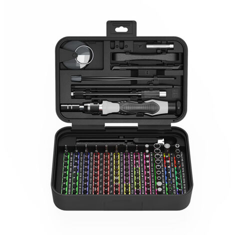 Lntyq Tournevis de précision 132 en 1, kit portable, outils de réparation magnétiques pour réparer smartphone, ordinateur, tablette, lunettes, montre, petits appareils électroménagers (1/4)