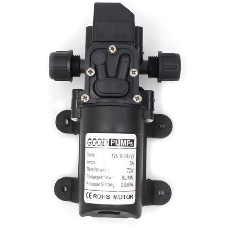 Lntyq – Pompe haute pression 12V 6A 72W – Débit 6L/min – Pression max 7kg – Protection thermique et anti-vibration – Pour fluides non corrosifs