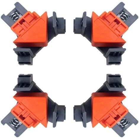 Lntyq Lot de 4 presses d'angle de menuiserie, assemblage d'angle et de T - Pince d'angle de vissage et de collage à 90°, cadre à angle droit pour le travail du bois (1/5)
