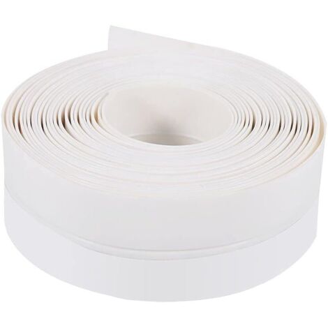 Lntyq Bande d'étanchéité autocollante en Caoutchouc de Silicone pour Porte et fenêtre - 3,8 cm de Large - Étanche - Coupe-Vent - Anti-poussière - Insonorisant - 5 m (Blanc) (1/4)