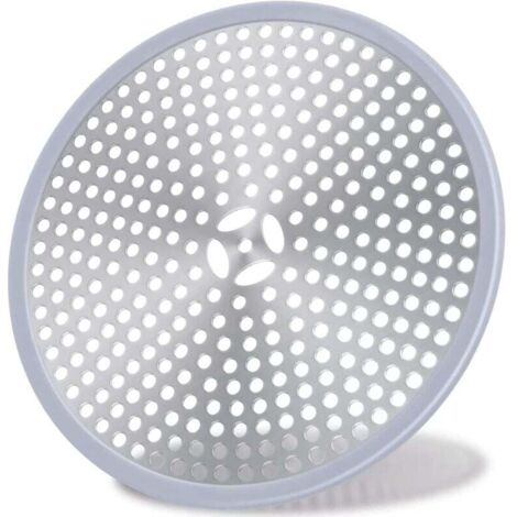 Lntyq Drain de Douche, Filtre de Cheveux, Filtre pour bonde de Douche, Grille Douche Anti Cheveux, Couverture de Drain Filtre à Évier, Attrape-Cheveux Douche Drain - Acier Inoxydable Argent et Silicon