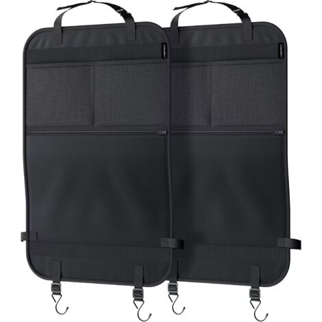 Lntyq Organisateur de voiture - protecteurs de siège de voiture - tapis de protection - pour siège auto avec grande poche - 2 pièces