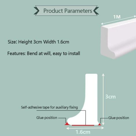 Niuny Seuil De Douche Barrage D'eau Hauteur 1.4cm Barriere De