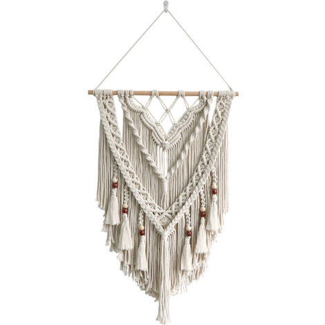 Lntyq Décoration murale en macramé, art mural en macramé - Tapisserie tissée à la main Chic Boho,Tapisserie murale en macramé, macramé artisanal, tapisserie tissée bohème, tapisserie Boho pour la déco (1/5)