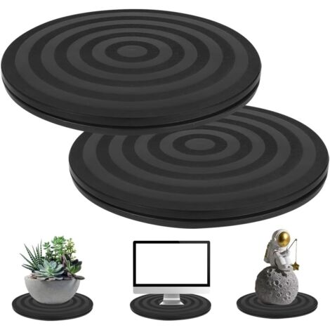 Lntyq Lot de 2 platines tournantes universelles à 360°, platine tournante manuelle avec roulement à billes en acier, platine tournante à 360 degrés avec roulements à billes en acier pour TV/ordinateur