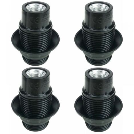 Lntyq Noir Support D'ampoule E14, 4 Pièces Douille E14, Ampoule à Douille E14, Douille D'ampoule Solide, Adaptateur Noir Socket (1/5)