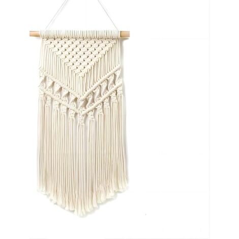 Lntyq tenture murale, deco murale boheme tissée à la main, tapisserie murale en macramé Décoration murale pour chambre à coucher, salon, appartement ou dortoir (1/4)