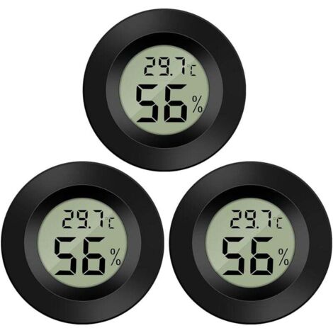 Lntyq 3-Pack Hygromètre Thermomètre Numérique LCD Moniteur Humidimètre Jauge pour Humidificateurs Déshumidificateurs Serre Sous-Sol Babyroom
