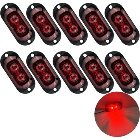 10 Feux de Gabarit 24V LED 2 Smd Rouge Position Arrière Camion Remorques E4