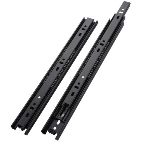 Lntyq Glissière de tiroir, extension partielle, noire, jeu de 1 glissière de tiroir (1/4)