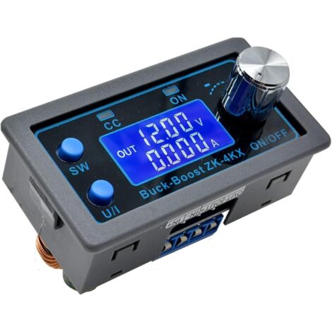 Lntyq Convertisseur Buck Boost CC - Régulateur de tension variable - Module d'alimentation CC CV 0,5-30 V 4 A 5 V 6 V 12 V 24 V - Affichage LCD - Alimentation de laboratoire réglable à la tension.