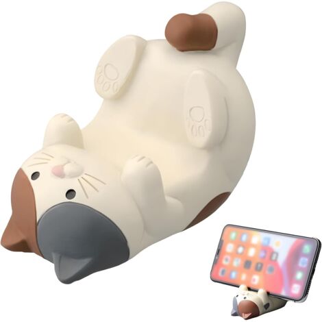 Lntyq Porte Telephone Chat, Support Yelephone Chat, Cute Cat Mobile Phone Holder, Convient aux Tables à Manger, aux Bureaux et aux Tables de Chevet. (1/5)