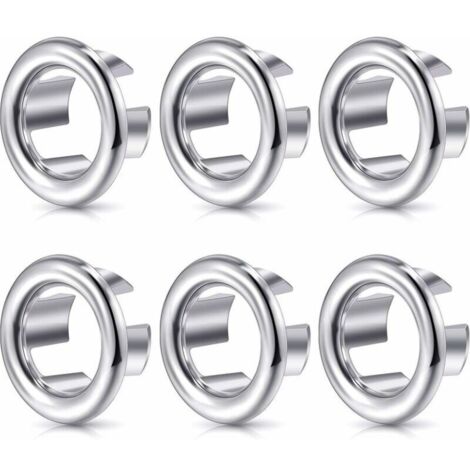 Lntyq Lot de 6 pièces d'anneaux de débordement d'évier, conçus pour les éviers de lavage de salle de bains et de cuisine (1/5)
