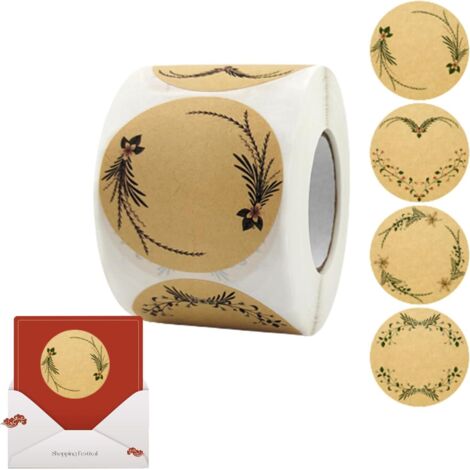 Lntyq Étiquettes - 500 pièces autocollants en papier kraft pour pots de confiture - index cadeaux - Étiquettes autocollantes - étiquetage polyvalent - tampons bouteilles boîtes de rangement (1/5)