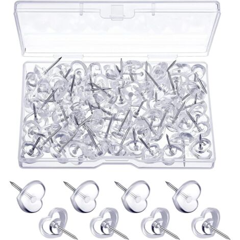 100 Pièces Punaises Étoile Transparentes - Épingles Décoratives Réutilisables Pour Tableau Liège, Mur, Bureau, Cartes Et Notes (Tête Étoile Brillante)