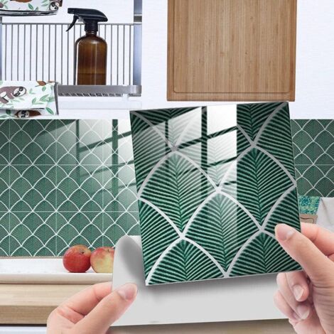 Lntyq – Autocollants muraux pour cuisine et salle de bains – 10 pcs – PVC imperméable et résistant à l'huile – Motifs modernes pour décoration