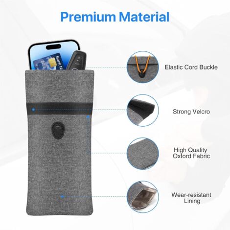 Sac Faraday Noir Ignifuge Pour Clés De Voiture - Protection Anti-piratage Et Imperméable