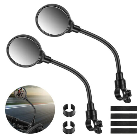 Lntyq 2 Rétroviseurs de Vélo Grand Angle Rotatifs à 360°, Rétroviseurs de Sécurité Convexes en Acrylique pour Guidon de 22 à 32 mm, Accessoires pour Tous Vélos, Motos
