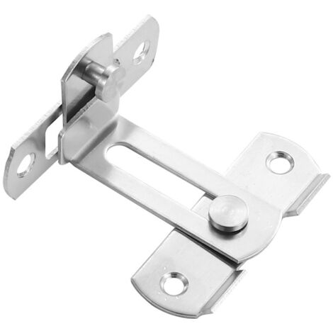 Lntyq Verrou de porte à angle droit 90 degrés de grange coulissante en acier inoxydable, loquet de porte coulissante à rabat, Verrou de sécurité pour porte fenêtre armoire à vin jardin argenté (1/4)